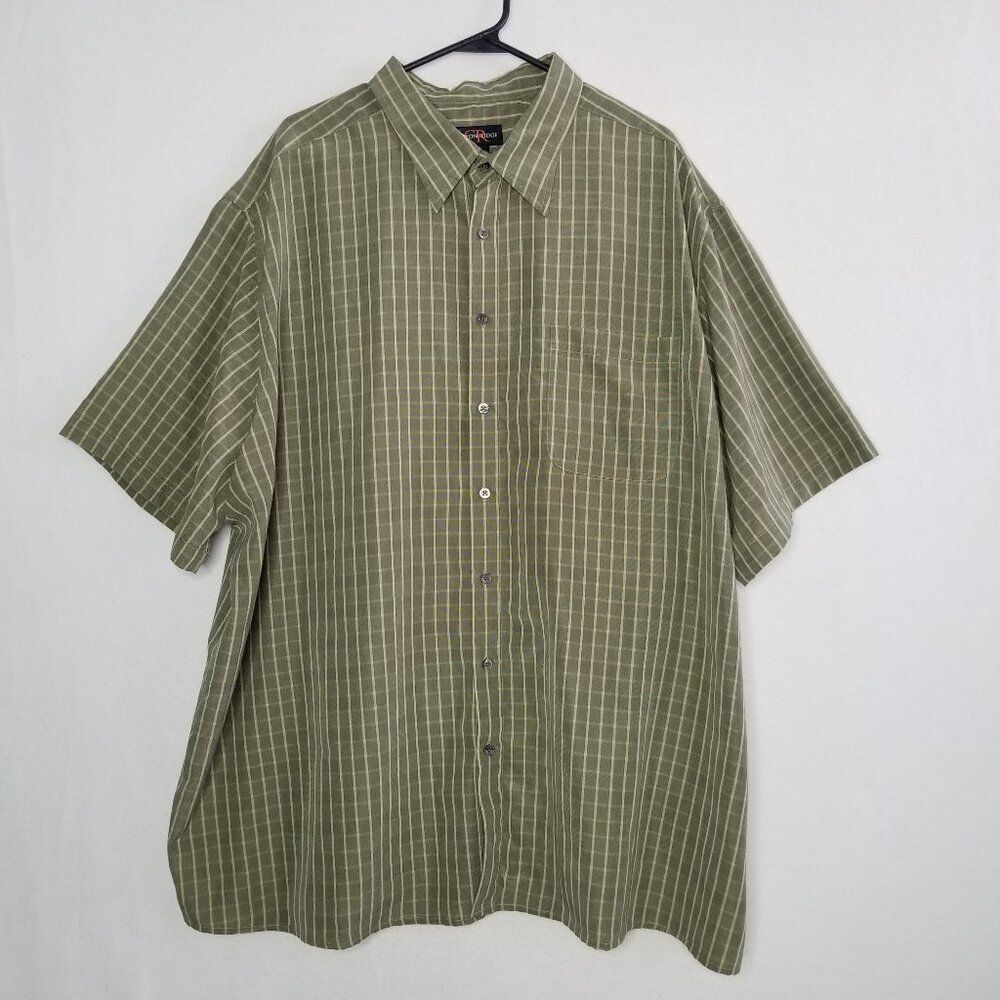 Canyon Ridge Green Plaid Short Sleeve Button Down Shirt 3XL